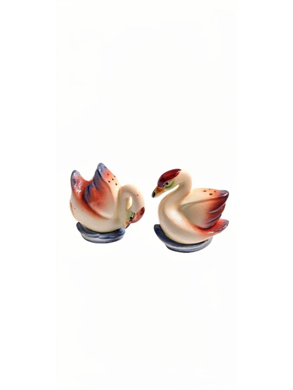Vintage Japan Ceramic Swan  Salt & Pepper Shakers -- ITEM #2301